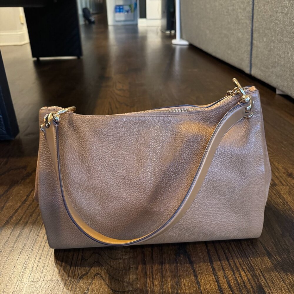 Coach Carriage Camel Leather & Suede Bag + Matching Wallet - Picture 5 of 12